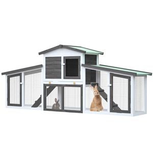 Advwin Rabbit Cage Hutch Chicken Coop 204x45x85cm