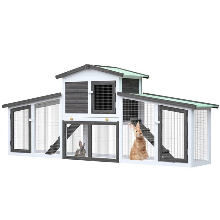 Advwin Rabbit Cage Hutch Chicken Coop 204x45x85cm
