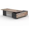 Modern Furniture DAXTON Executive Desk with Left Return 2.4M - Warm Oak & Black