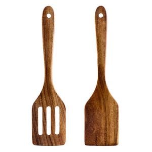 Anygleam Wood 2pcs Kitchen Spatula Food Kitchen Tableware