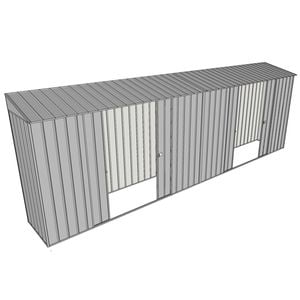Build-a-Shed 0.8 x 6 x 2m Skillion Shed with Dual Double Sliding Side Doors - Zinc