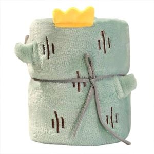 Catzon 100x80cm Cartoon Nap Blanket Small Fleece Plush Throw Blanket-cactus