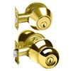 Delf Polished Brass Valenica Double Cylinder Deadbolt and Knob Set