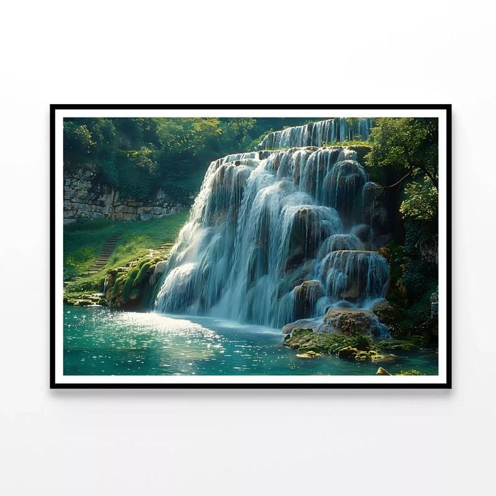 Waterfall in National Park   Print 100% Australian Made 90x60cm  (Poster)