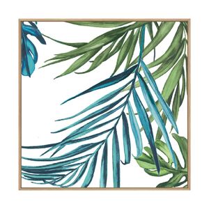 Artey | Palm Leaves III - Framed Canvas - Natural Frame - 64 x 64cm