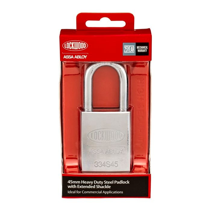 Lockwood 45mm Steel 334 Series Padlock With 38mm Molybdenum Steel Shackle