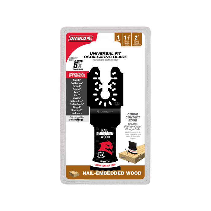 Diablo 32mm Universal Bi-Metal Multi-Tool Blade for Nail-Embedded Wood 