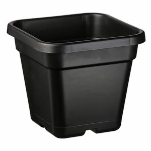 IP Plastics 10L (26cm) Black Square Pot Black