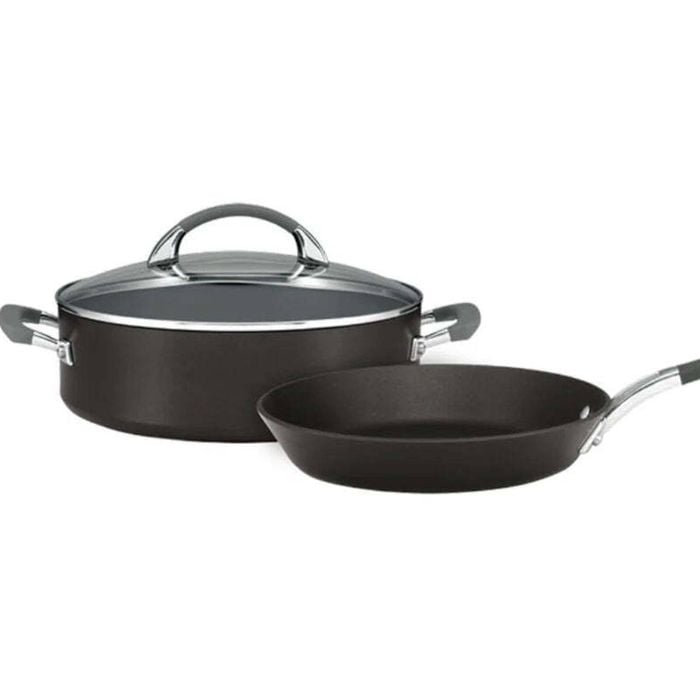 2pc Anolon Endurance+ Nonstick Induction 26cm Skillet & 28cm Sauteuse Cookware