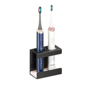 Catzon Wall Mount Electric Toothbrush Holder 2 Slots Diatomite Dish-black