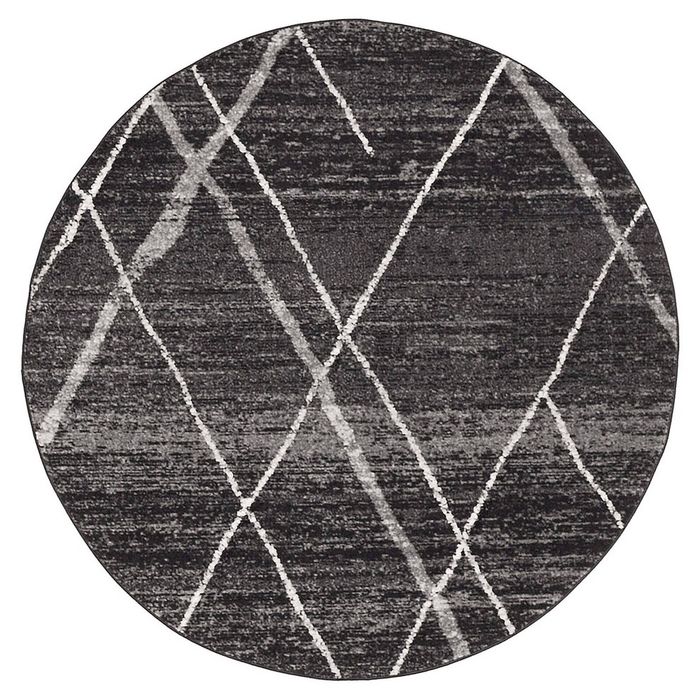 Jaya 452 Charcoal 200x200cm Round - Medium Pet Friendly Power Loomed Rug