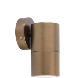 CLA Lighting Exterior Pillar Fixed Wall Light Aged Brass