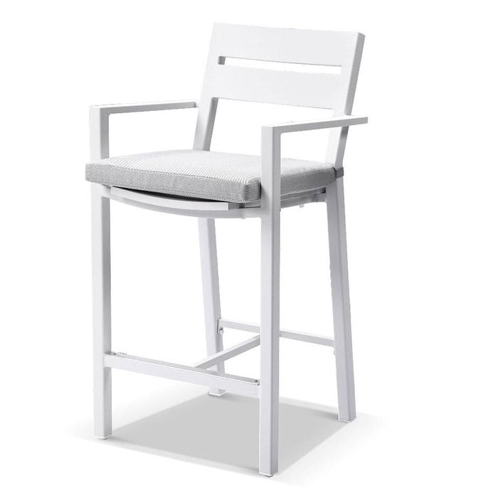 Santorini Outdoor Aluminium Bar Stool White - Textured Grey