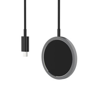 iQuick 15W Fast Charging Magnetic Wireless Aluminum Alloy Phone Charger Pad - Black