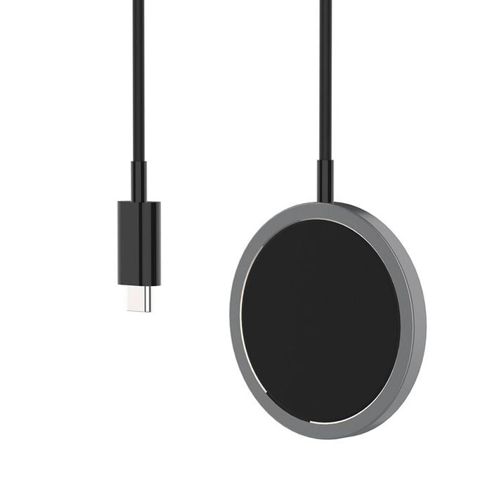 iQuick 15W Fast Charging Magnetic Wireless Aluminum Alloy Phone Charger Pad - Black