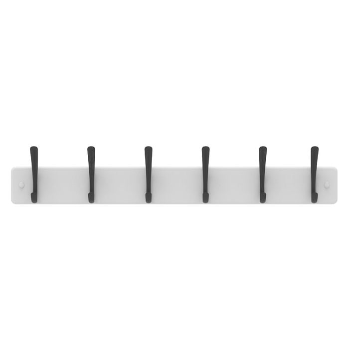 MODE 6 Black Hooks On White Board Hat And Coat Rack