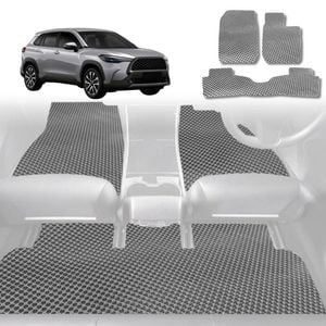 6D Diamond Car Floor Mats for Toyota Corolla Cross 2020-Current-Full Set-Grey-Outback GT