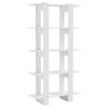 vidaXL Book Cabinet/Room Divider High Gloss White Engineered Wood Bookcase