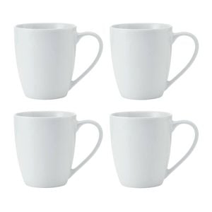 4pc Mikasa Chalk Kitchen Porcelain Mug Set 380ml White