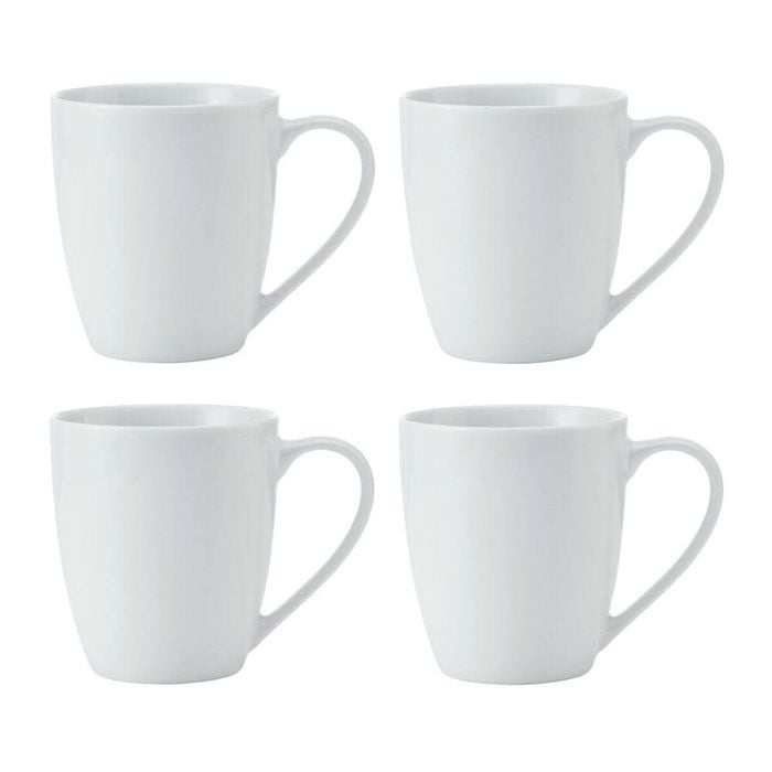 4pc Mikasa Chalk Kitchen Porcelain Mug Set 380ml White
