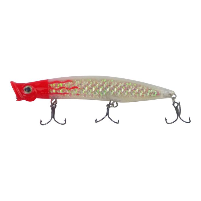 Toppu Mizzu Cupface Popper, 13.5gm, 110mm, Silver Red Hex