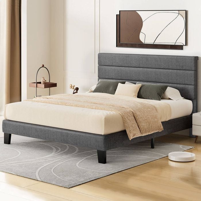 ALFORDSON Bed Frame Double Grey Fabric