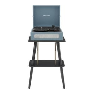 Crosley Voyager Bluetooth Portable Turntable, Entertainment Stand Bundle - Washed Blue