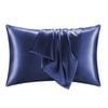 Catzon 2 Pcs 51 X 66cm Satin Pillowcases for Hair and Skin with Envelope Closure-Navy Blue(S)