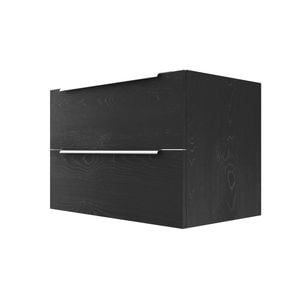 Stein 900 x 450 x 500mm Black Select Wall Hung With Silver Integrated Handle Vanity - Cabinet Only