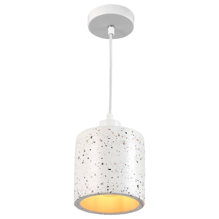 Brilliant 12cm White Bianca Terrazzo Stone Pendant