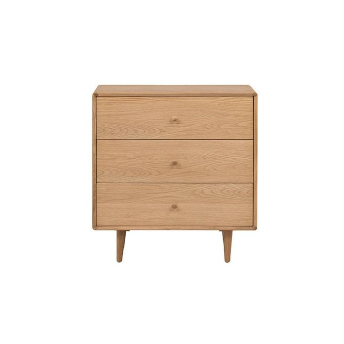 6IXTY Niche Bedroom Chest of 3 Drawers Wooden Storage Cabinet - Natural