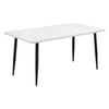 Levede 1.5m Dining Table Sintered Stone Pattern Top Steel Legs
