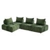 Oikiture 4x Chenille Modular Sofa Floor Lounge Chair W/pillow Tofu Armless Green