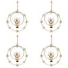 4x LVD Metal/Resin Reindeer Ring Stars Hanger Christmas Holiday Decoration Gold