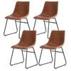 4x Artiss Dining Chairs Retro PU Leather Brown