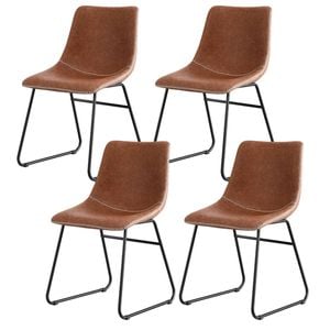 4x Artiss Dining Chairs Retro PU Leather Brown