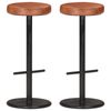vidaXL Bar Stools 2 pcs Brown Real Leather