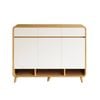 Foret Shoe Cabinet Shelf Modern Large Storage Cupboard 2 Drawers 120cm White
