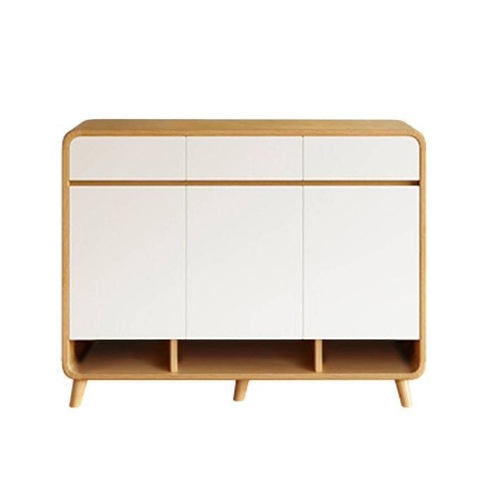 Foret Shoe Cabinet Shelf Modern Large Storage Cupboard 2 Drawers 120cm White