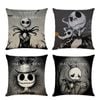 Catzon 4 Pcs Scary Throw Pillow Covers Linen Cushion Case for Decor 50X50cm