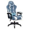 ALFORDSON Massage Gaming Chair Fabric Blue White