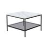 HomeStar Leonardo Marble Open Shelf Rectangular Coffee Table Metal Frame - White/Black