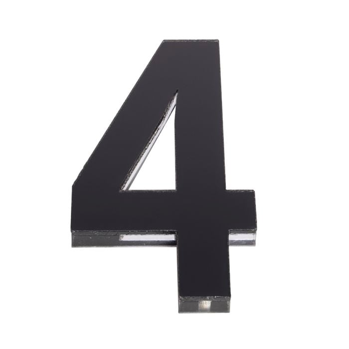 Sandleford 120mm Black Acrylic House Number 4