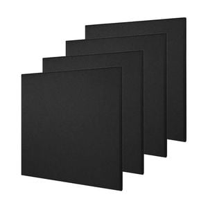 4x Fibreglass Acoustic Room Treatment Sound Panels 600x600x50mm 1.4sqm Black