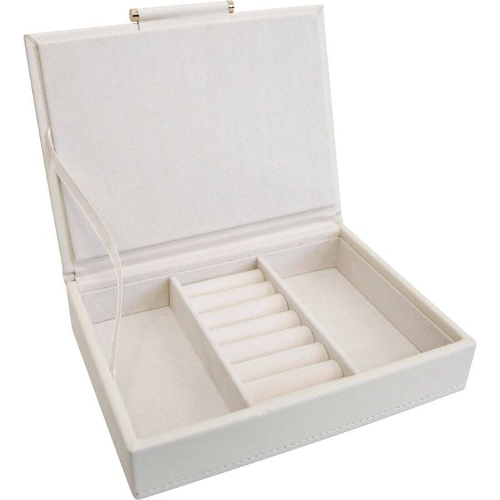 LVD MDF 17.5x13.5cm Jewellery Box Storage Low Rectangle - Ivory