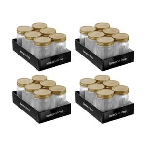4x 6pc Lemon and Lime Roma Ribbed Conserve Jar 300ml Food Safe Kitchenware