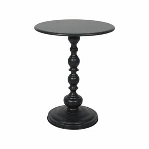 Levede Side Table Vintage End Round Tabletop Steel Base Nightstand Antique Black