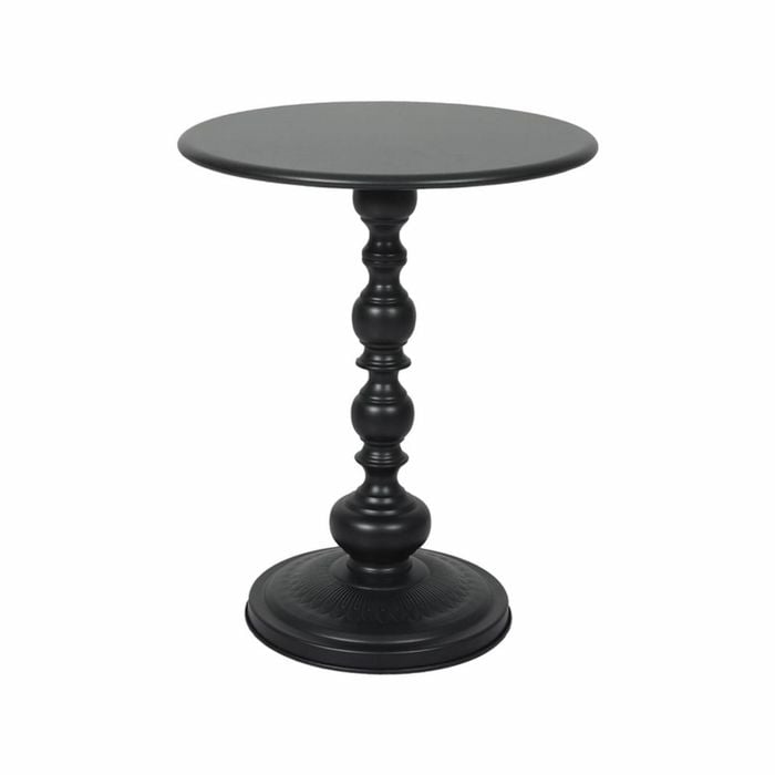 Levede Side Table Vintage End Round Tabletop Steel Base Nightstand Antique Black