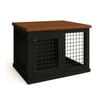 Paws and Willow Single Night Sky with Espresso Top Wooden Dog Crate Hinged Door with Mesh