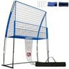 Advwin Volleyball Training Net Station with Ball Return, 3-level Adjustable Height, for Spiking, Serving & Blocking, Blue